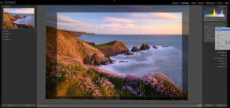 Cropping a landscape in lightroom