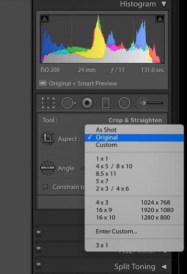 Cropping Tool Lightroom