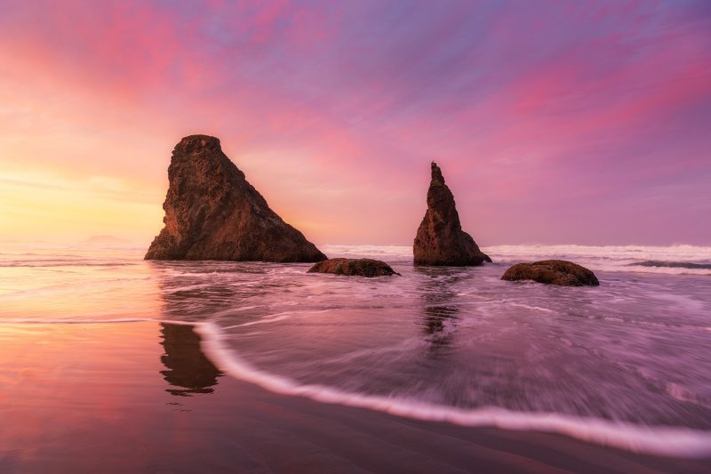 Coastal sunset landscape