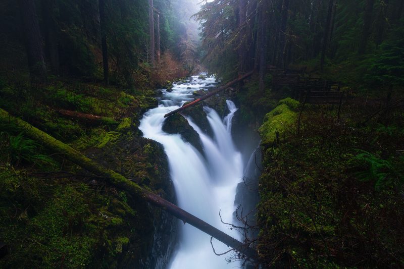 Slow shutterspeed waterfall landscape