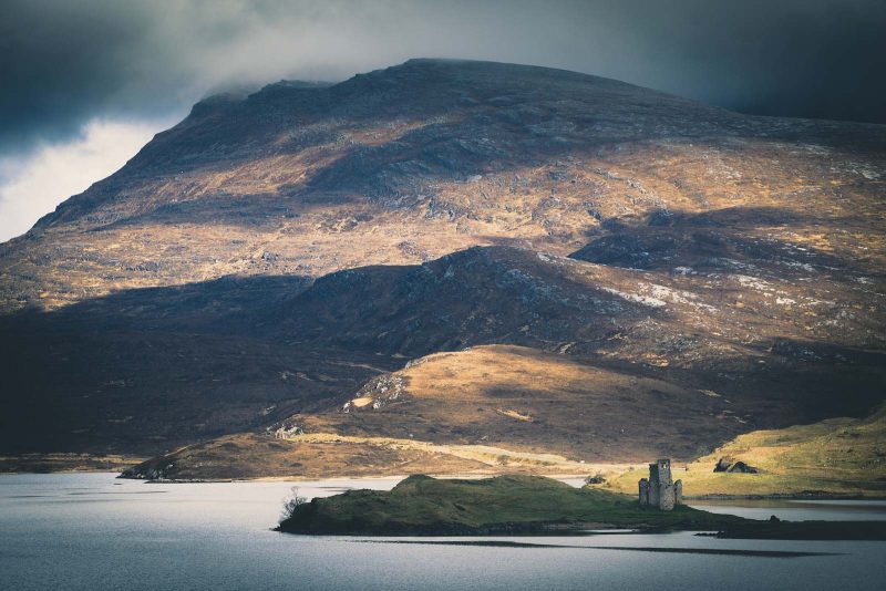 Ardvreck Castle, Scottish Highlands landscape photography