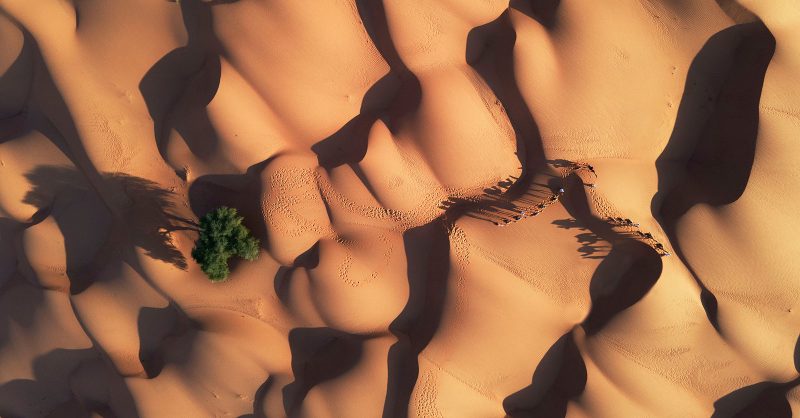 shadows in landscapes by drone