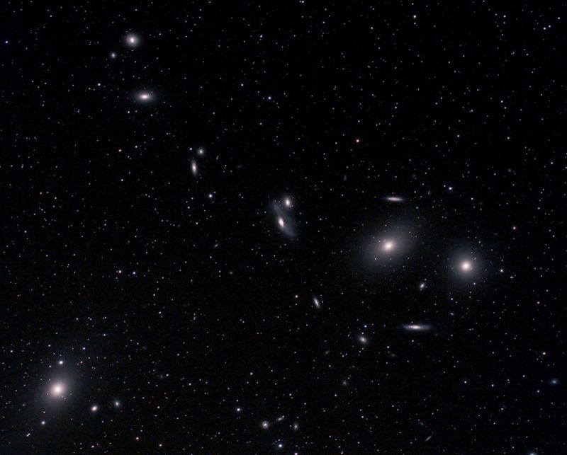 Markarian galaxies photograph through telescope