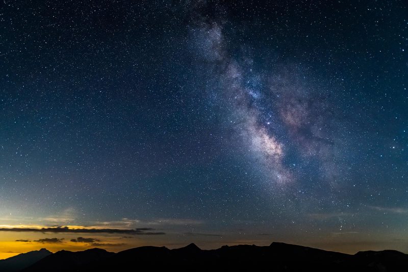night sky Milky Way Rocky Mountain national park